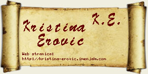 Kristina Erović vizit kartica